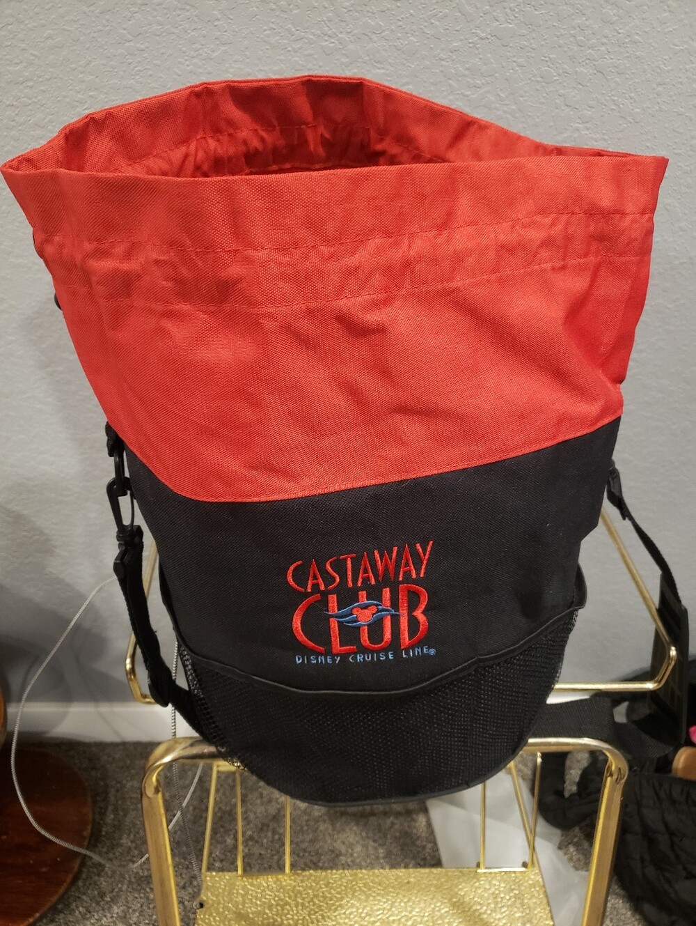 Disney Castaway Club Two-Tone Red and Black Bucket Bag